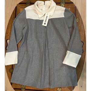 Dress Coat Gray/White Long Sleeve No Size Listed But Like Medium By LANYUELIANG